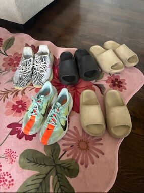 Assorted Athletic Shoes & Yeezy Slide Sandals - Neutral, Black, Zebra, Neon 7